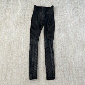 Spanx Faux Leather Moto Leggings XS Black